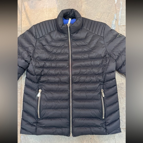 Prada Black Puffer Jacket with Blue Lining - Picture 2 of 10